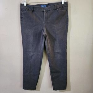 Old Navy Womens Mid Rise Pixie Chino Pants Size 14 Gray Skinny Stretch